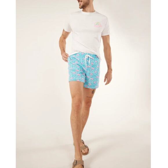 Chubbies Men's The Domingos Are For Flamingos 5.5" Classic Swim Trunk Size M - Picture 12 of 12